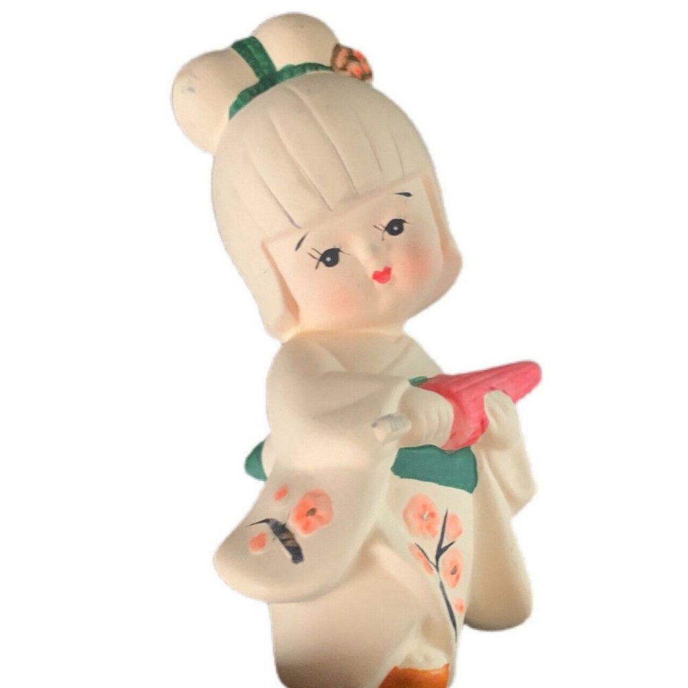 Vintage Japanese Porcelain Bisque Doll Female Asian Art Figurine Statue